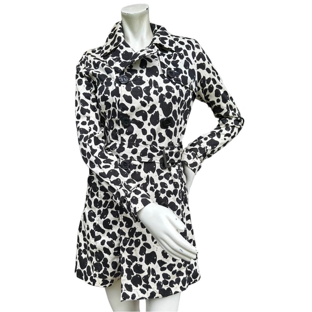 Tripp NYC "Jungle Print Natural Pony" Animal Print Trenchcoat Size XS